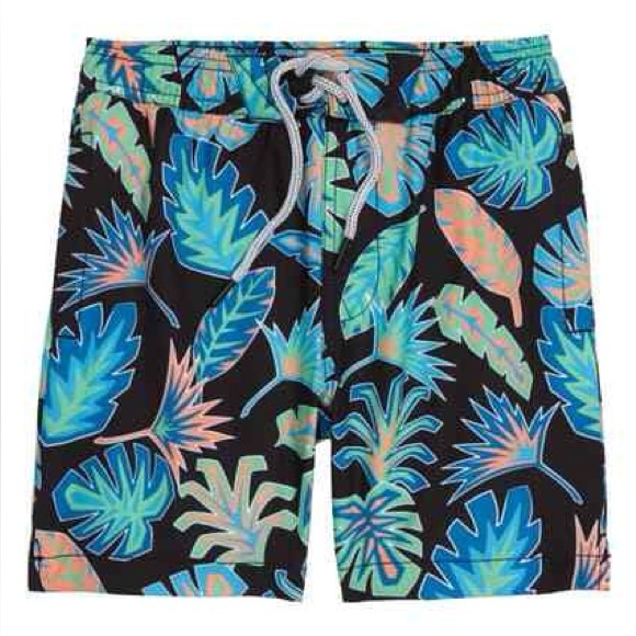 Sovereign Code Boys Medium Board Swim Shorts Trunks Kona Black Hawaiian - Picture 1 of 7